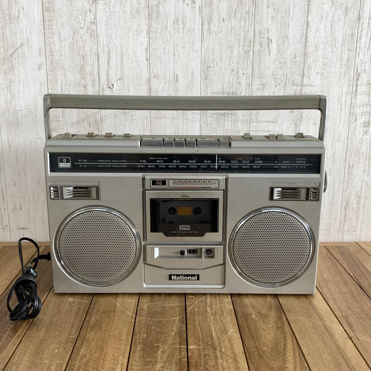 ▼【通電OK】National ナショナル RX-5100 ラジカセ ラジオカセット ラジオ オーディオ機器 グレーの画像1