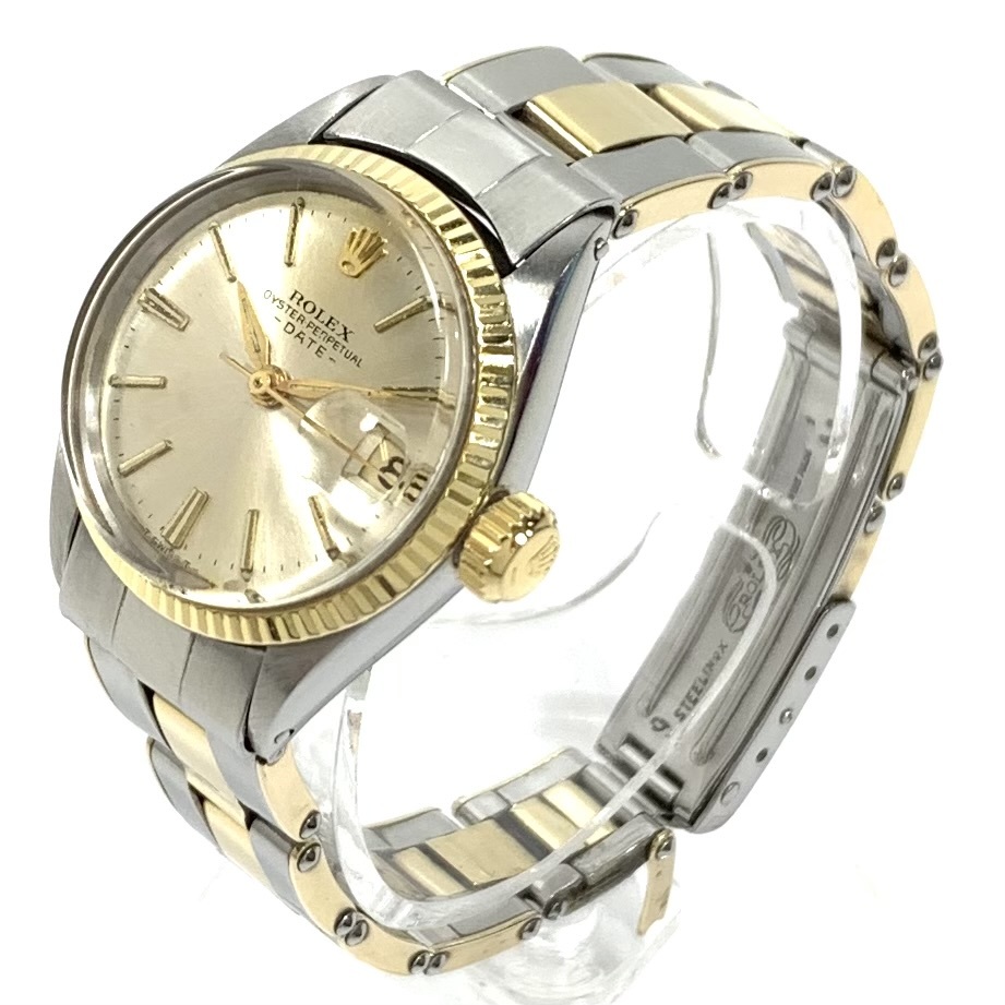 ▼ROLEX ロレックス 6517 オイスターパーペチュアル 自動巻 レディース 腕時計 デイト コンビ ゴールド シルバー 稼働品_画像2