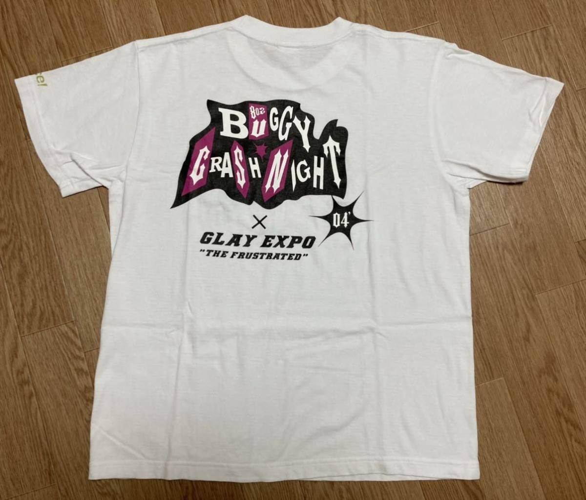 GLAY JIRO BUGGY CRASH NIGHT Tシャツ Sサイズ ホワイト EXPO 2004 THE FRUSTRATED バギークラッシュ バギクラ グレイ ジロウ 白 グッズ