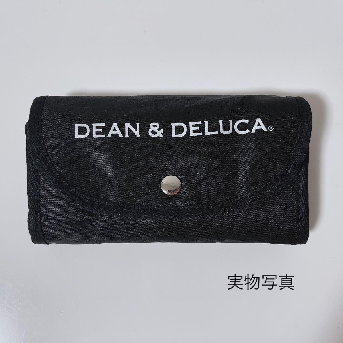 DEAN＆DELUCAディーン&デルーカ　折り畳みバッグ　エコバッグ　黒ブラック　ショッピングバッグ