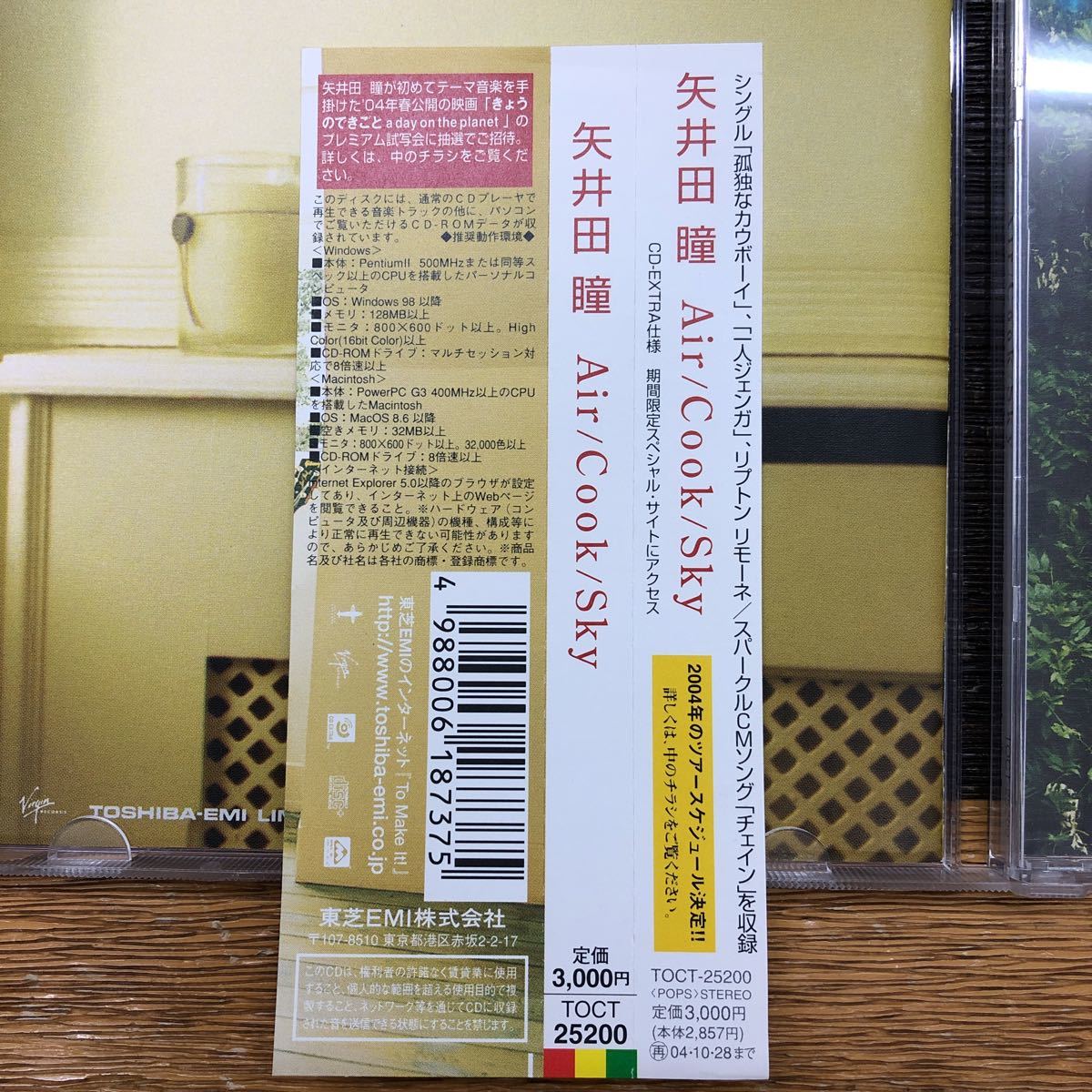 CD 矢井田瞳 Air/Cook/Sky アルバムCD 11曲入り_画像8