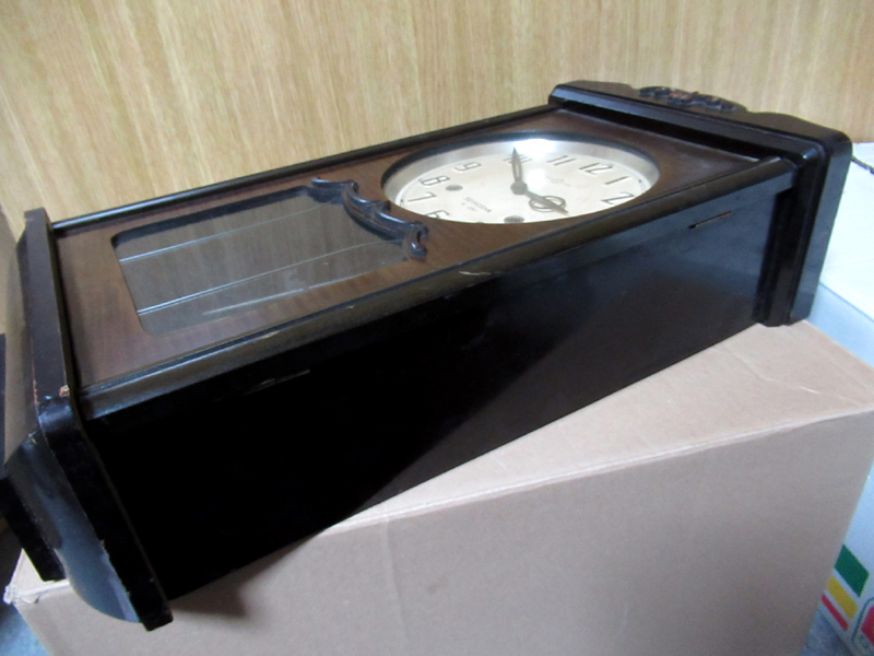 021 SEIKOSHA SEIKO 精工舎 セイコー カギ巻 柱時計 ゼンマイ式 掛時計 ゼンマイ式時計 機械式時計 手巻き 振り子時計 ボンボン時計_画像5