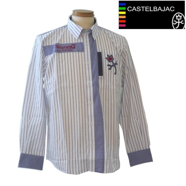 新作SALE カステルバジャック/CASTELBAJAC 切替長袖シャツ 109-48/L