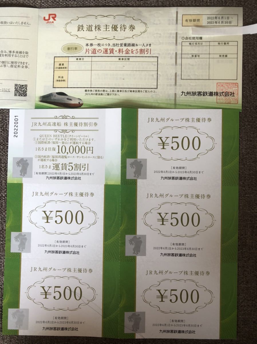 JR九州旅客鉄道株主優待券2枚と優待割引券6枚セット_画像1