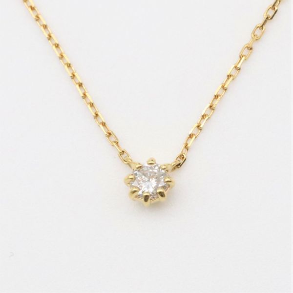 ◇アガット◇ 一粒ダイヤ ネックレス K18 agete 0.1ct （管6_011）