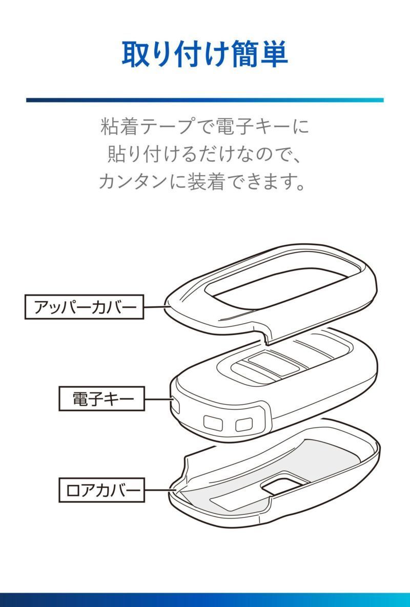 【ゆうパケット370】カーメイト キーカバー ホンダ用D カーボン調 【DZ583】_画像3