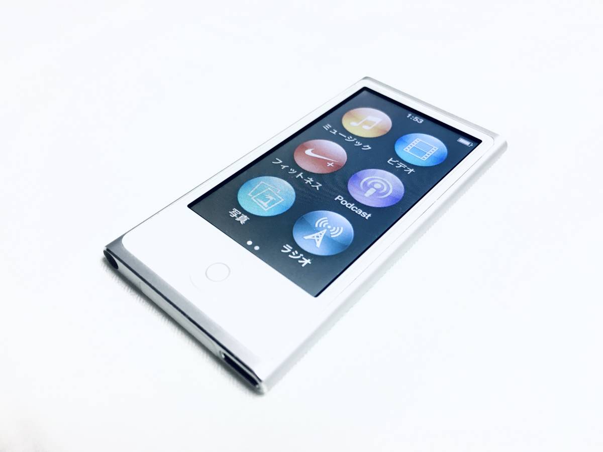 美品Apple iPod Nano 第7世代 MD480J A1446 16GB シルバー♪