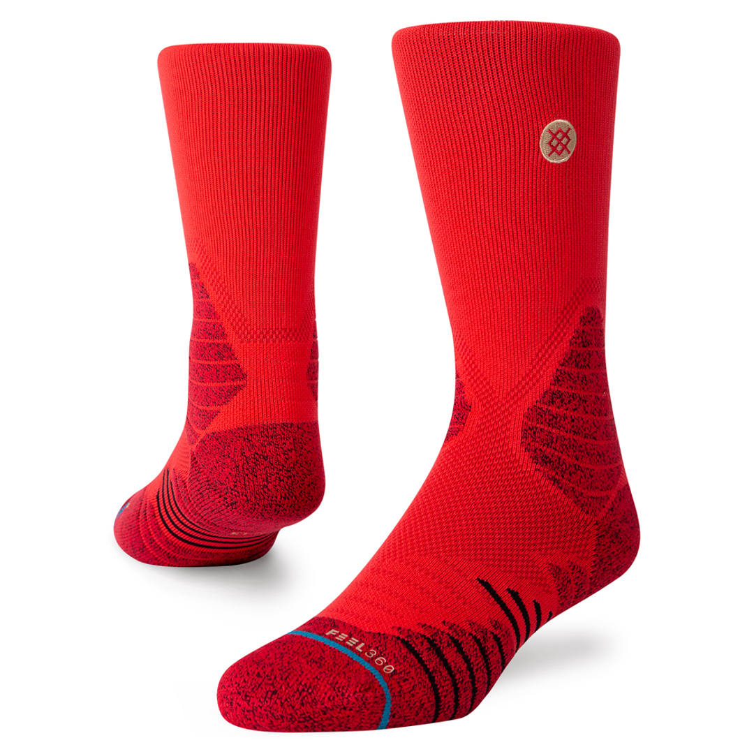 STANCE ICON HOOPS CREW サイズM RED FEEL360 インフィニット クルー スポーツ ソックス 靴下 アイコン 赤_画像1