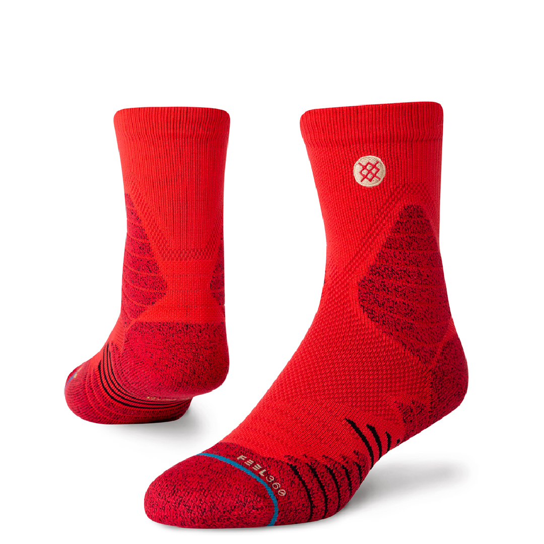 STANCE ICON HOOPS QTR サイズL RED FEEL360 インフィニット クォーター スポーツ ソックス 靴下 アイコン 赤_画像1