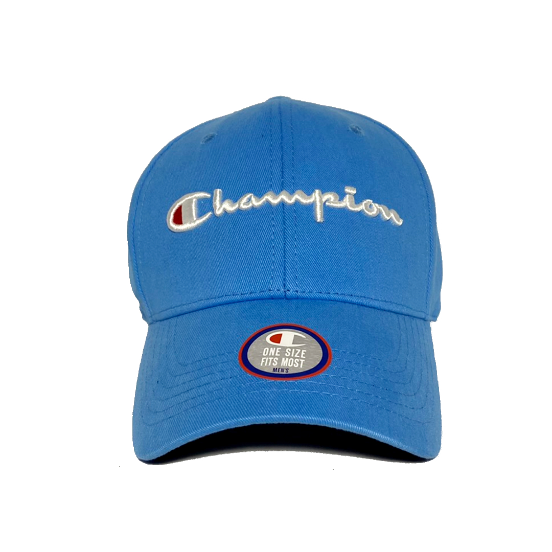 【並行輸入品】Champion キャップ Classic Script Adjustable Hat ライトブルー Light Blue レザーストラップベルト 帽子 水色_画像1
