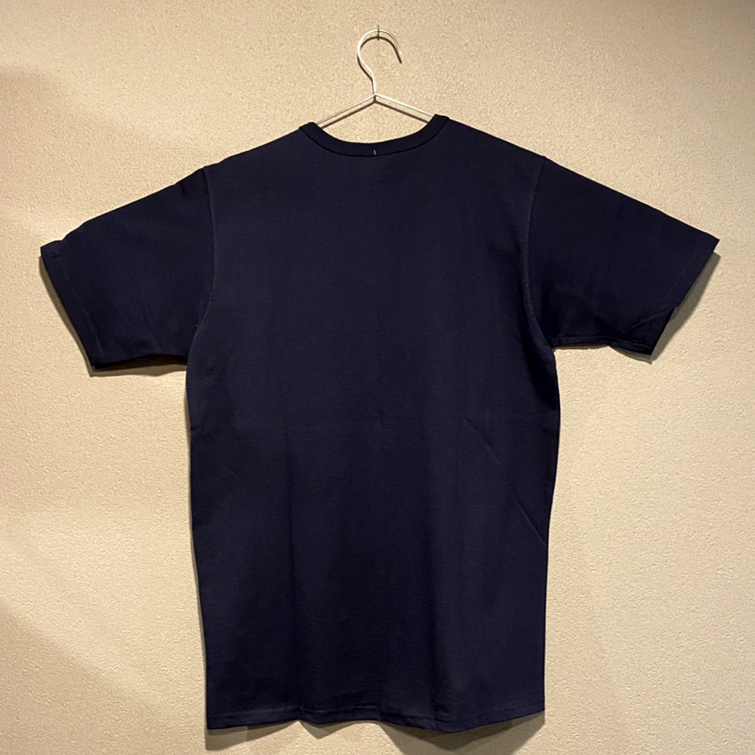 【並行輸入品】Champion ショートスリーブTシャツ サイズL HERITAGE TEE FLOCK LOGO ヘリテージ ベロアロゴ ネイビー NAVY 紺 半袖