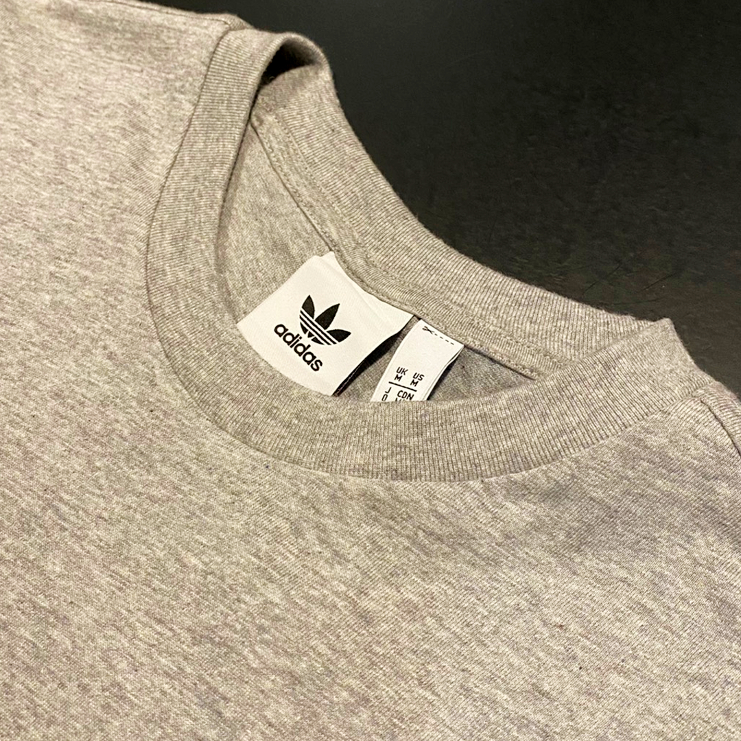 【並行輸入品】adidas ショートスリーブTシャツ サイズL TREFOIL T-SHIRT トレフォイル GREY/WHITE 灰色 白 半袖 アディダスオリジナルス_画像4