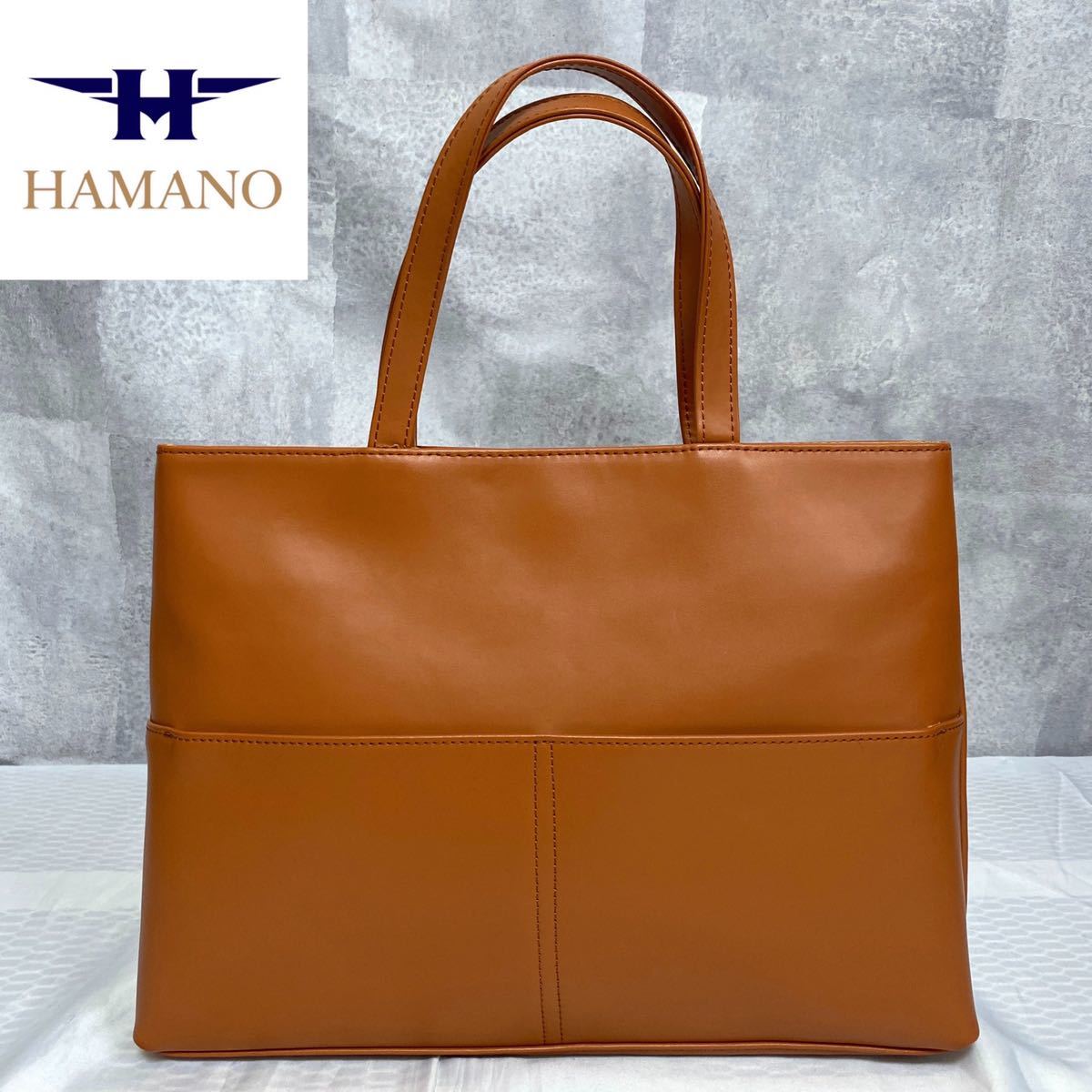 極美品 HAMANO ハマノ 濱野皮革工藝 皇室御用達 フォーマル キャメル