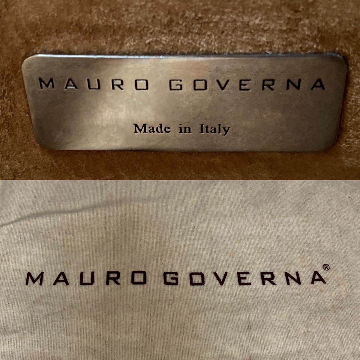 定価24万程 MAURO GOVERNA マウロゴヴェルナ マウロゴベルナ ライトブラウン 肩掛け ショルダーバッグ ハンドバッグ トートバッグ レザー