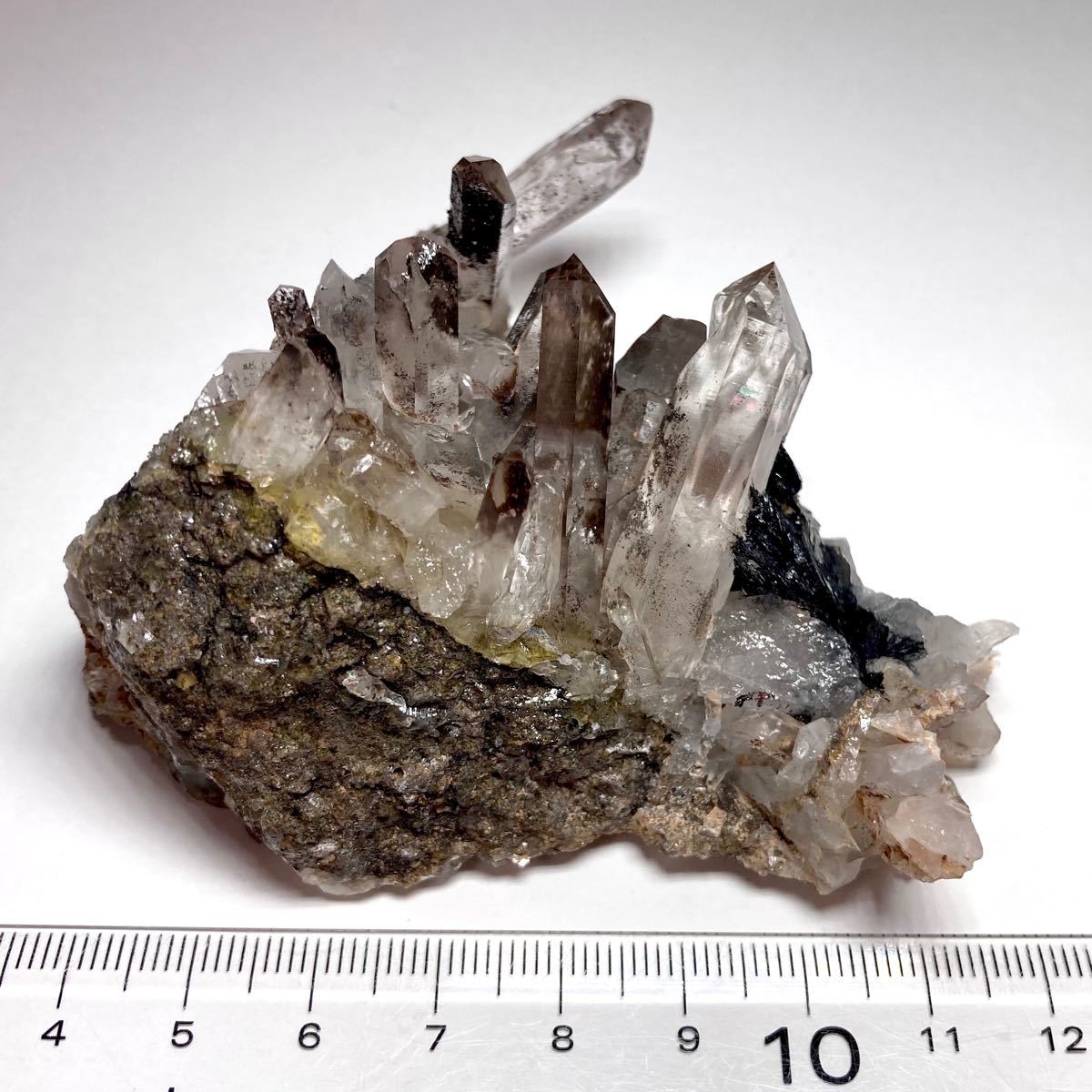 黒水晶 水晶 クォーツ ヘマタイト 鉱物 原石 鉱石 天然石 鉱物標本 赤鉄鉱