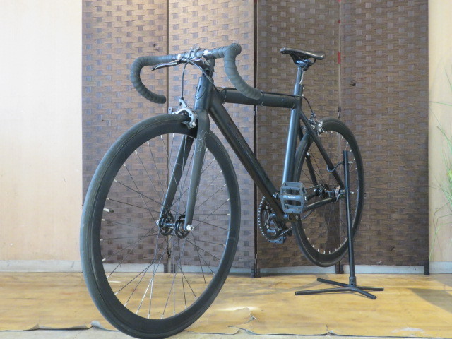 ■LEADER BIKE リーダーバイク 725 ブラック シングルスピード ピストバイク 自転車 札幌発 再　★_画像4