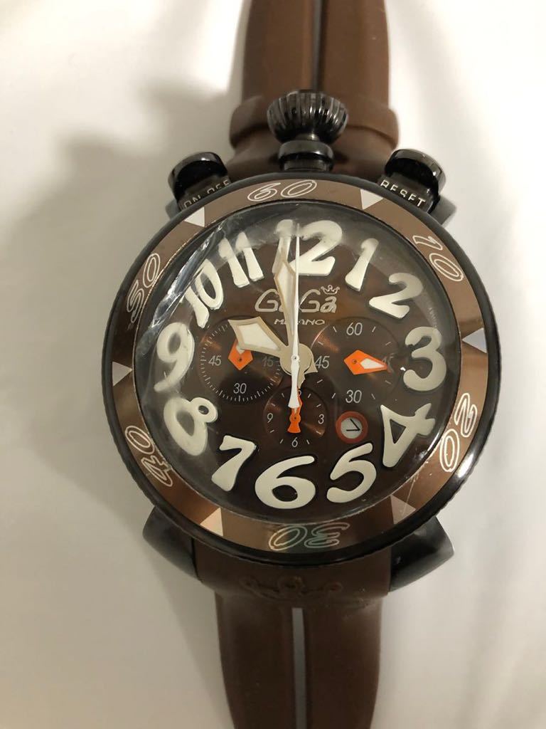 稼働品】ガガミラノ GaGa MILANO BREVETTATO 100 METRI MM48 腕時計 の