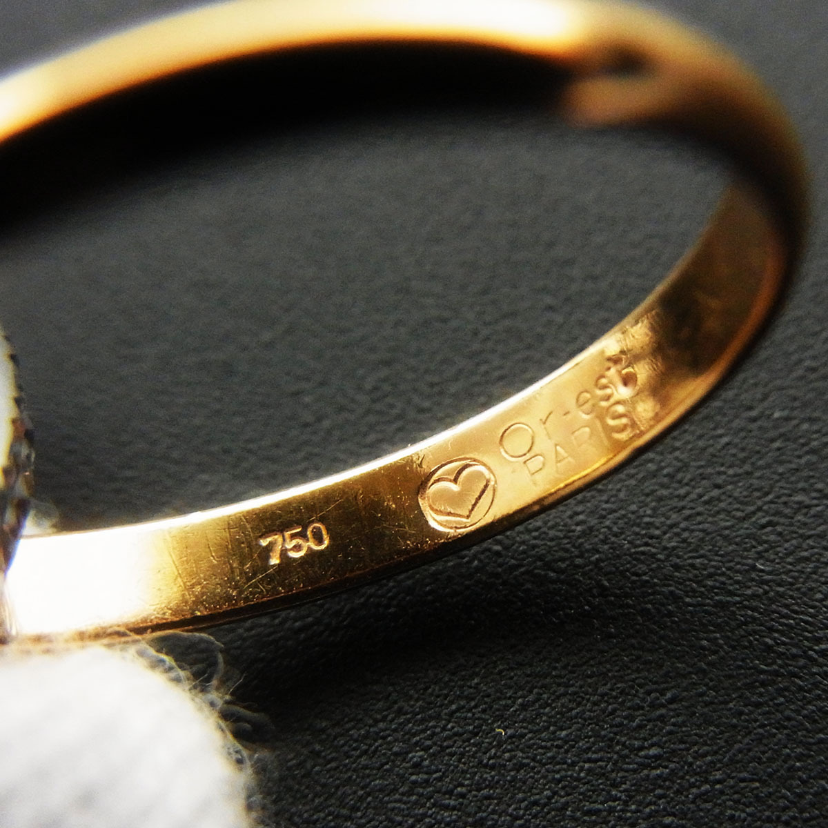 Or-est PARIS 750刻印 K18 3カラーゴールド 3連 重ね付け デザイン
