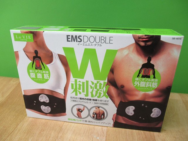 未使用 La-Vie EMS DOBLE ダブル 3B-4616 腹筋ベルト 腹直筋 外腹斜筋 脚 腕 低周波 ラヴィ アウトレット