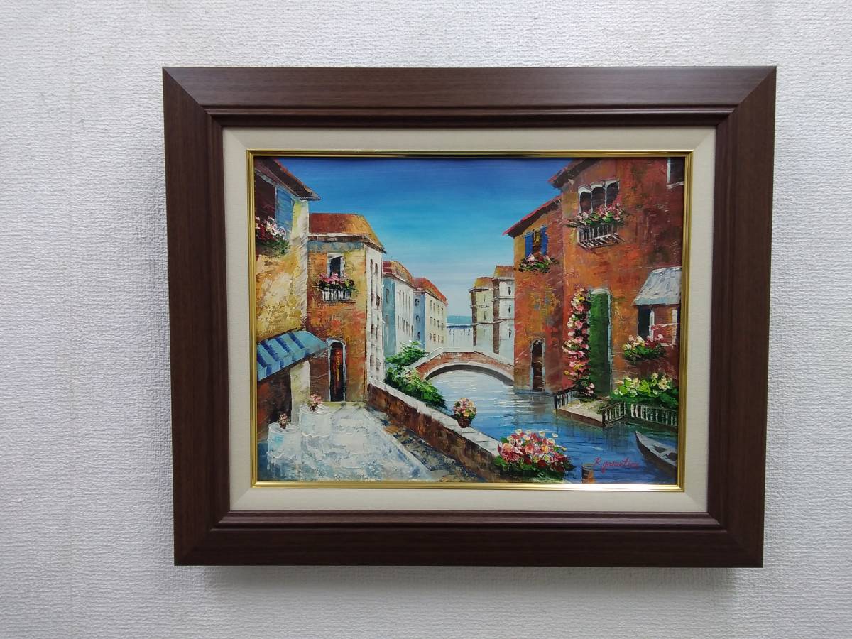 お買物マラソン最大1000円OFFクーポンあり 木製 金額縁 縦56×横46 油絵