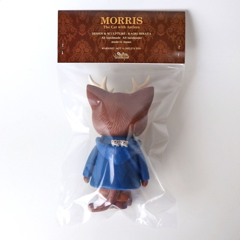 MORRIS Royal Blue Coat 未開封品 サイン有 ひなたかほり ブルー コート モリス ソフビ つのねこ_画像2