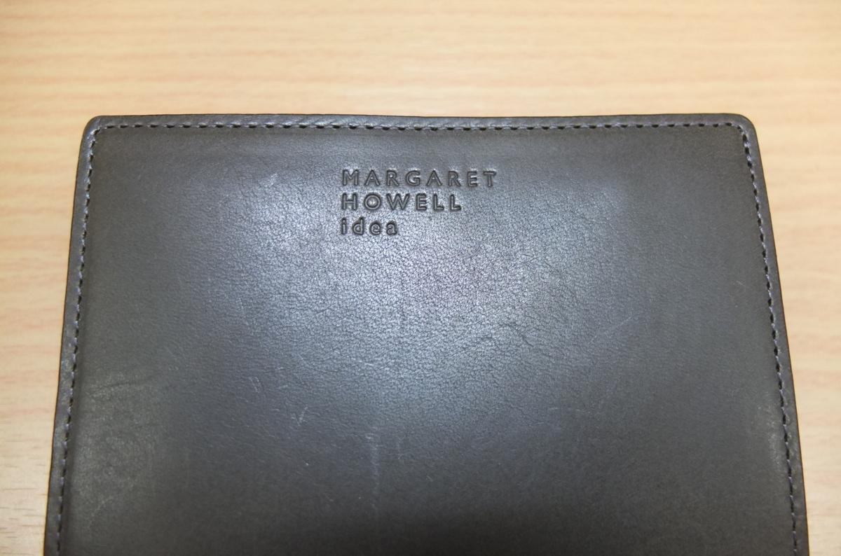 2. folded wallet wallet coin case attaching cow leather . green group khaki 2 Britain MARGARET HOWELL idea* unused cheap!