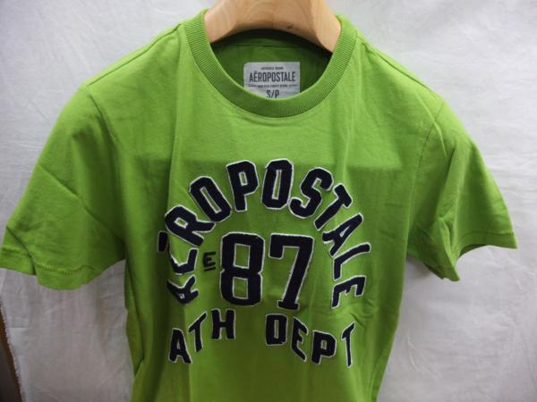 半袖Tシャツ　ロゴアップリケ　天竺　S　緑　AEROPOSTALE★OUTLET未使用格安！_画像1