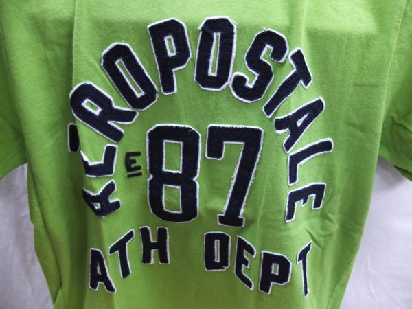 半袖Tシャツ　ロゴアップリケ　天竺　S　緑　AEROPOSTALE★OUTLET未使用格安！_画像3