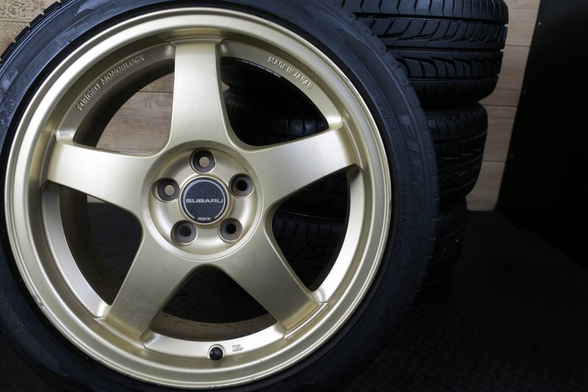 大人気♪スバル STI RAYS製 17×7J +55 PCD100/5H FORGED 鍛造♪215
