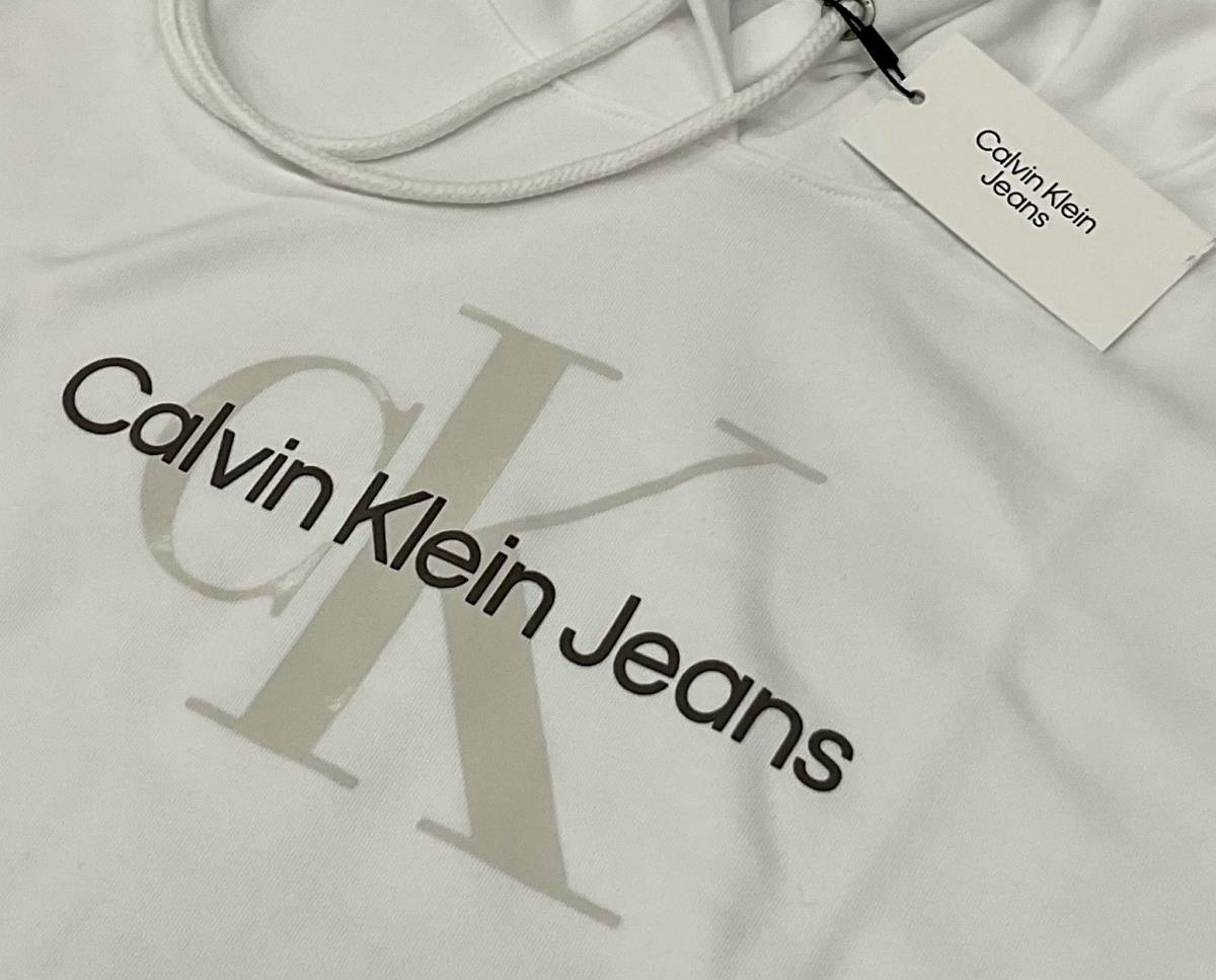 カルバン クライン ジーンズ ロゴパーカー 01A22 サイズXL ホワイト 2022新作 ユニセックス 新品タグ付 Calvin Klein  Jeans J20J218103