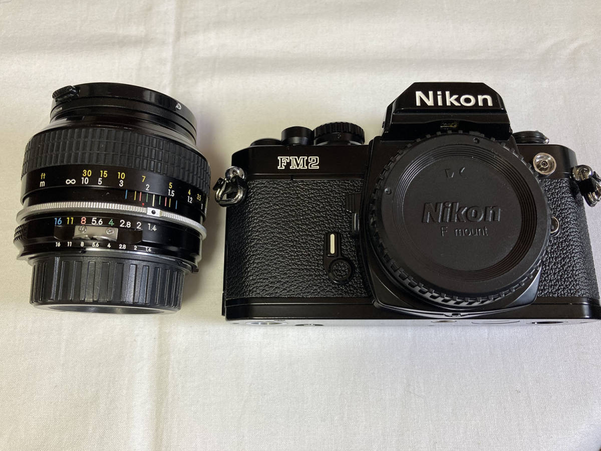 美品】Nikon ニコン New FM2 / Nikkor 50mm f1.4レンズ/MF-16