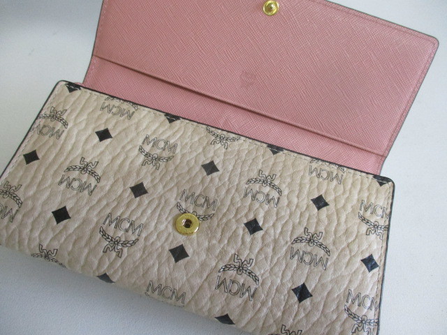 □【未使用品】MCM/エムシーエム レディース モノグラム 三つ折り 長