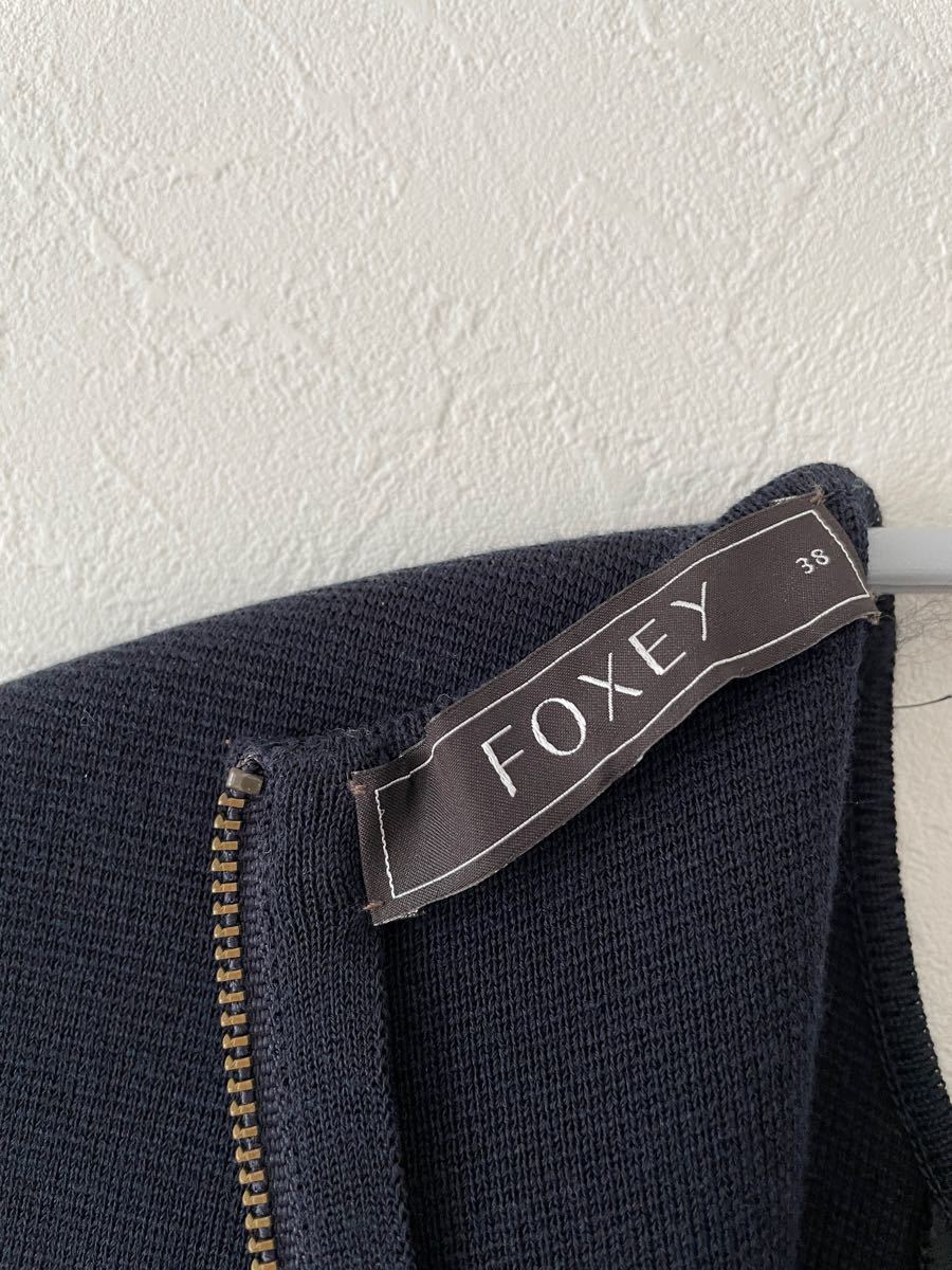 FOXEY フォクシー ニットワンピース ネイビー oikoglass.gr