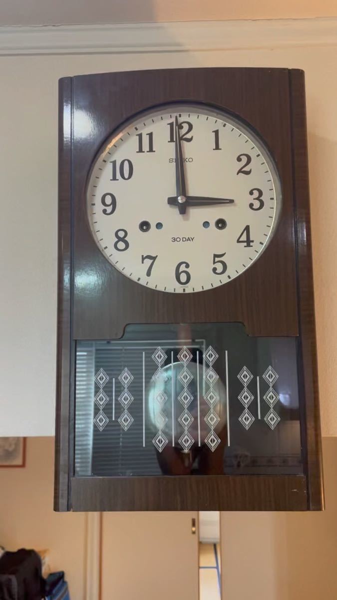 SEIKO 30day振り子時計 昭和レトロ ゼンマイ アンティーク SEIKO 30day振り子時計 昭和レトロ ゼンマイ アンティーク