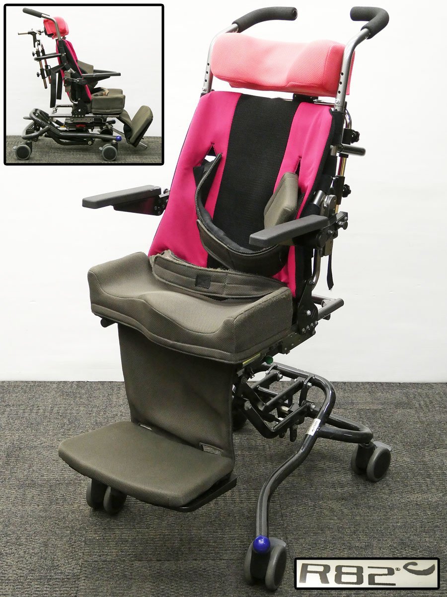 ♯ R82 High-Lowフレーム使用 座位保持装置 ティルト機能 昇降タイプ 姿勢保持 介助式 車椅子 子供用 小児用 身体障害児用バギーの画像1