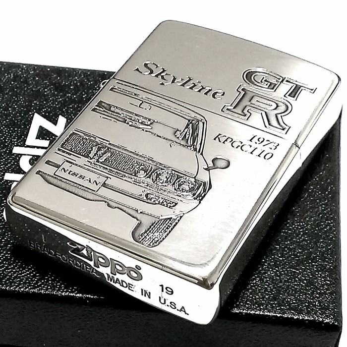 ZIPPO スカイラインGT-R 生誕50周年記念 ジッポ ライター ケンメリ 限定 日産公認モデル GTR-KPGC110 シリアル入り シルバーイブシ メンズ_画像7