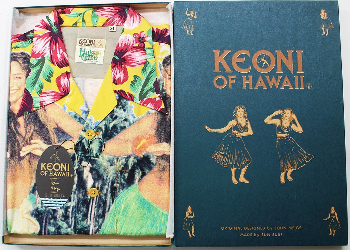 Sunsurf (サンサーフ) KEONI OF HAWAII スペシャルエディション アロハシャツ “HULA GRAMS” SS31220 未使用品 size XS_画像9