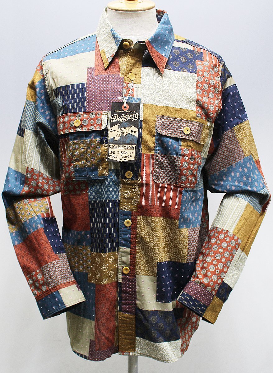 Dapper's (ダッパーズ) Lot 1460 Classical Calico Pattern Work Shirts / キャリコパターン ワークシャツ 未使用品 ブリック size 40(L)