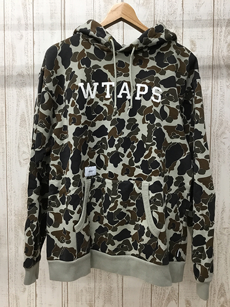 128BH WTAPS 18aw DESIGN HOODED COLLEGE 182ATDT-CSM04S パーカー ダブルタップス カモ柄 【中古】_画像1