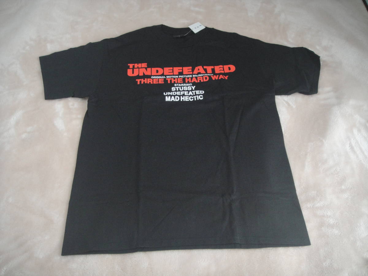 ステューシー　stussy × undefeated × madhectic 3THEHARDWAYT 黒　L　新品.タグ付き　コラボ　アンディフィーテッド　マッドヘクティク_画像1