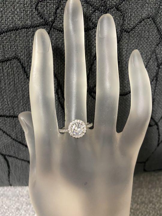 （1095）17号　シルバー高価なまんまるスワロ豪華爪留めリング　指輪　スワロフスキー製クリスタル使用_画像4