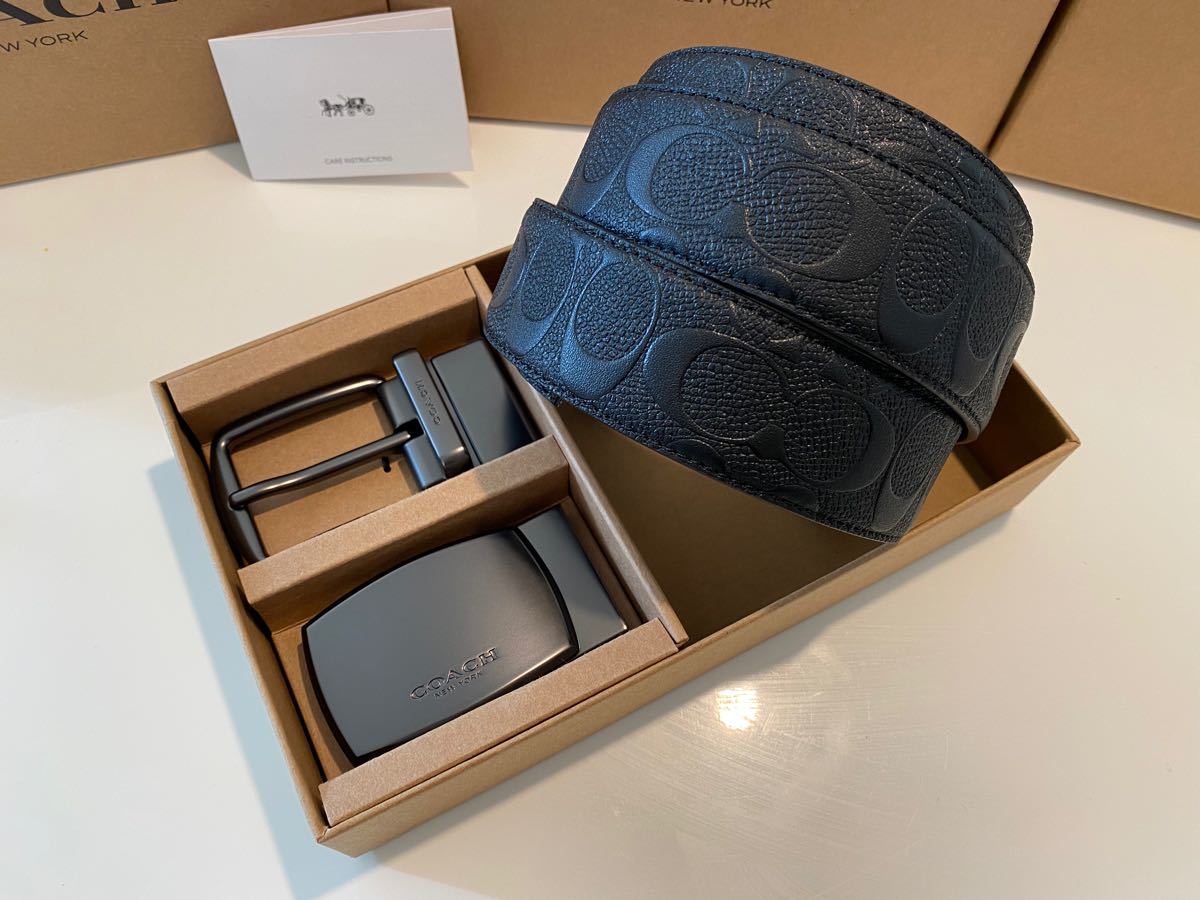 COACHコーチ メンズベルト 新品 リバーシブル フリーサイズ