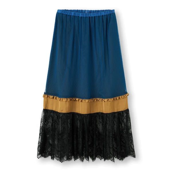 S new goods GU UNDERCOVER combination long skirt race skirt 21SS size S GU undercover lady's blue 
