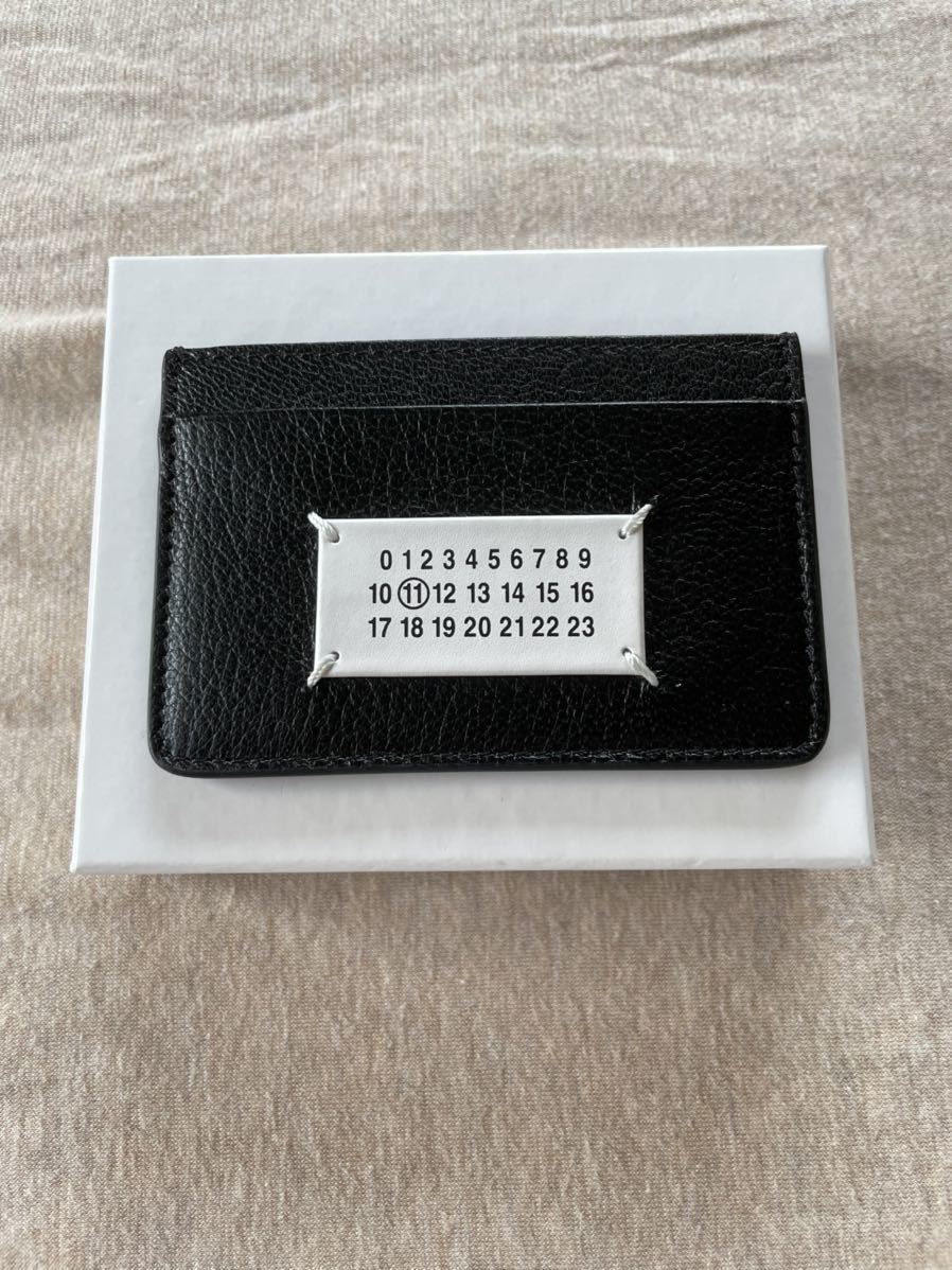 黒新品 メゾンマルジェラ カレンダータグ グレインレザー カードケース 財布 21AW Maison Margiela 11 メンズ パスケース  ブラック