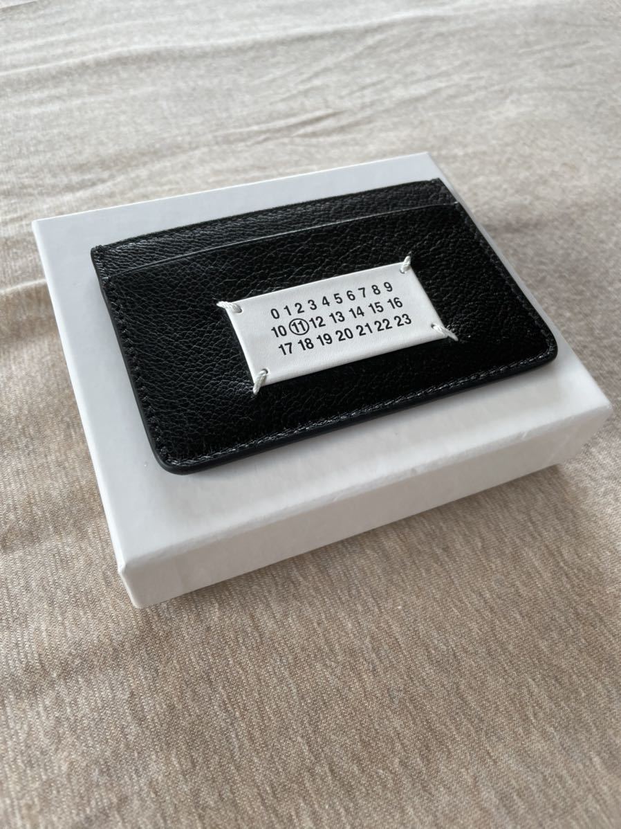 黒新品 メゾンマルジェラ カレンダータグ グレインレザー カードケース 財布 21AW Maison Margiela 11 メンズ パスケース  ブラック