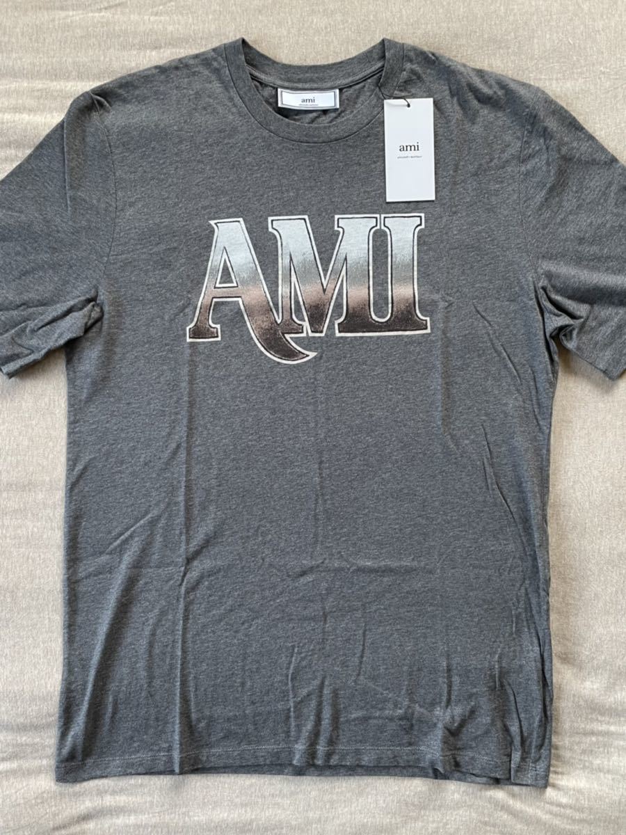 S新品 AMI alexandre mattiussi グラフィック ロゴ Tシャツ 半袖 カットソー 16AW size S アミ パリス AMI Paris メンズグレー