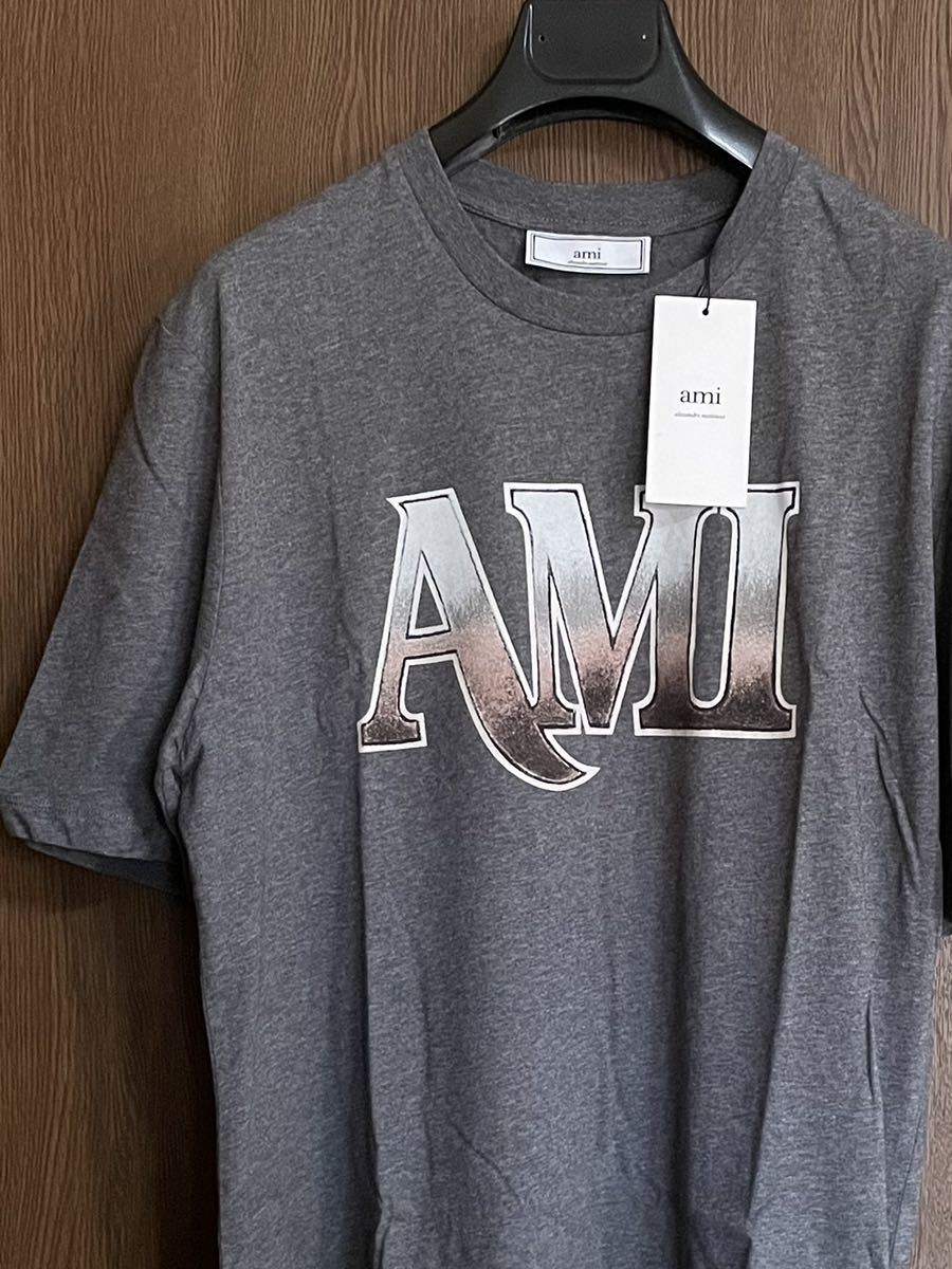 S新品 AMI alexandre mattiussi グラフィック ロゴ Tシャツ 半袖 カットソー 16AW size S アミ パリス AMI Paris メンズグレー