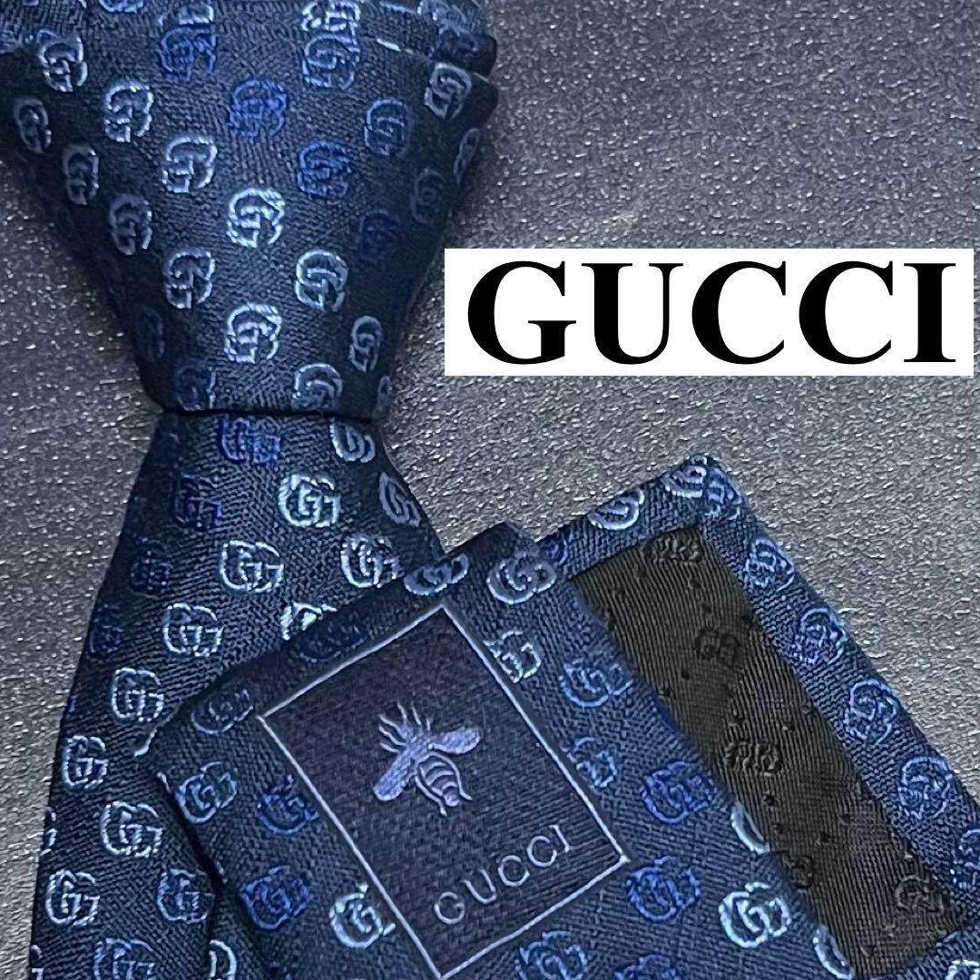 未使用品　グッチ GUCCI シマ　GG柄　ネクタイ