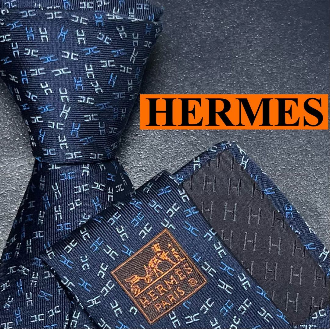 メンズ Hermes シルク 青 ブルー の通販 by R｜エルメスならラクマ