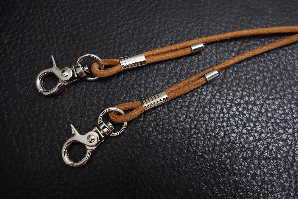 ◆Leather Mask Cord◆国産本牛革レザーコード NATURALｘSILVER 日本製 マスクコード ストラップ バンド アクセサリー_画像3